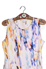 Top - Calvin Klein multicolor cu imprimeu abstract si croiala lejera – S – Femei - detaliu
