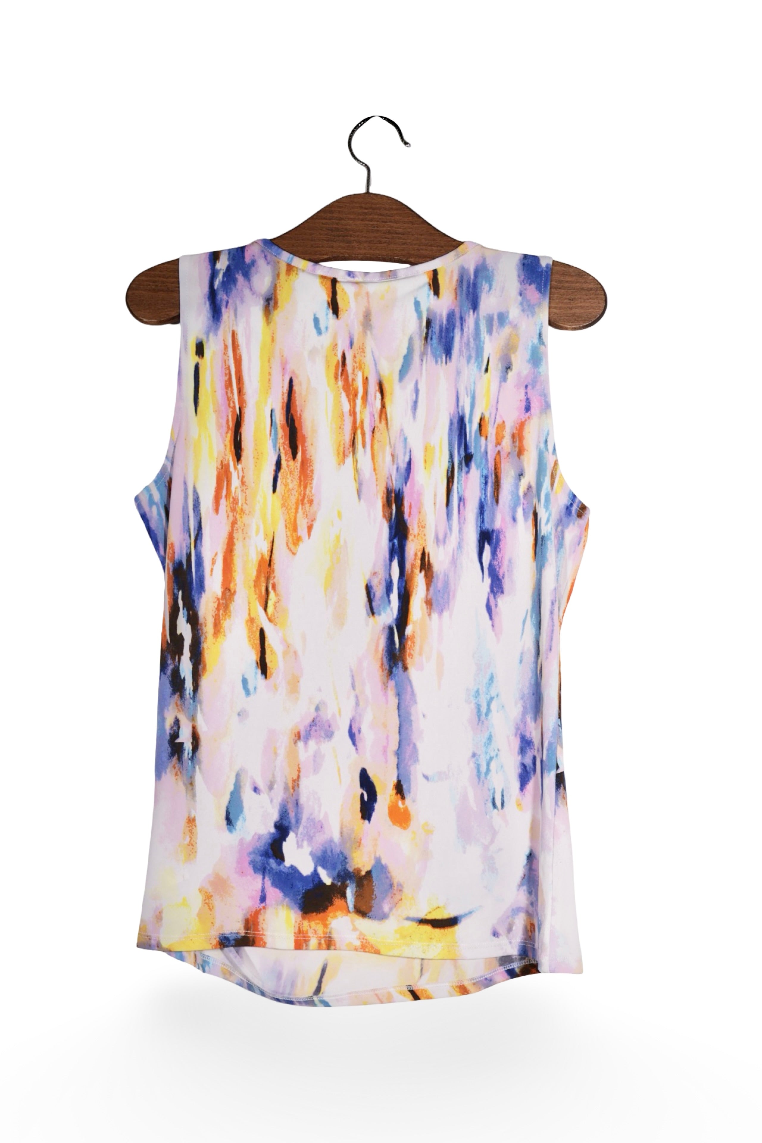 Top - Calvin Klein multicolor cu imprimeu abstract si croiala lejera – S – Femei - spate