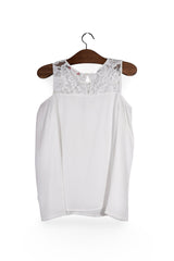 Top - Guess alb cu dantela si croiala lejera – XS – Femei - spate
