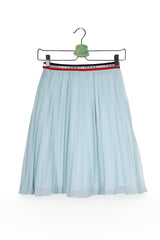 Fustă - Tommy Hilfiger albastru deschis plisată din material fluid – S – Femei - fata
