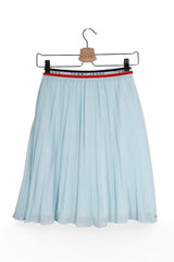 Fustă - Tommy Hilfiger albastru deschis plisată din material fluid – S – Femei - spate