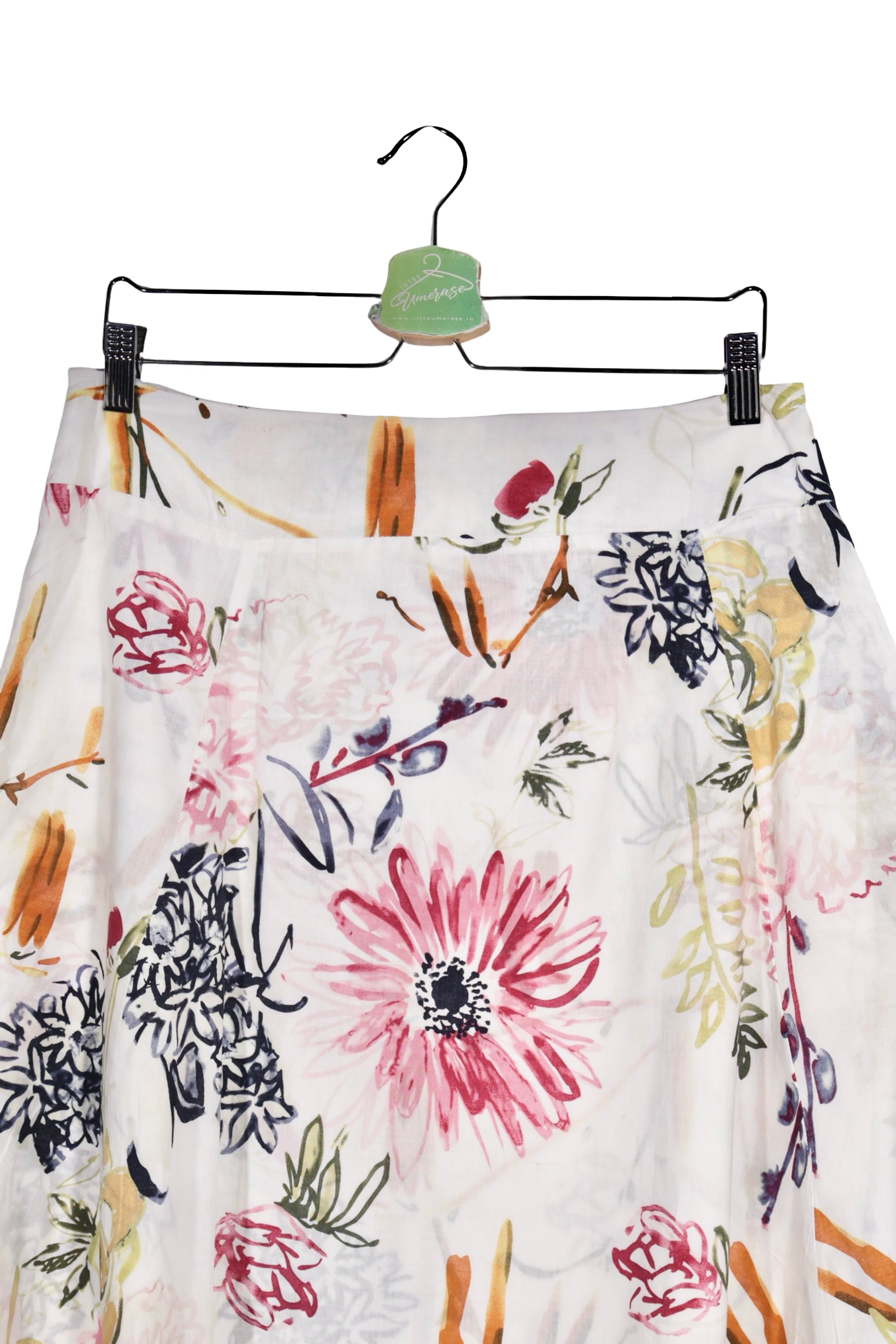 Fustă - Alte branduri albă cu imprimeu floral multicolor – M – Femei - detaliu