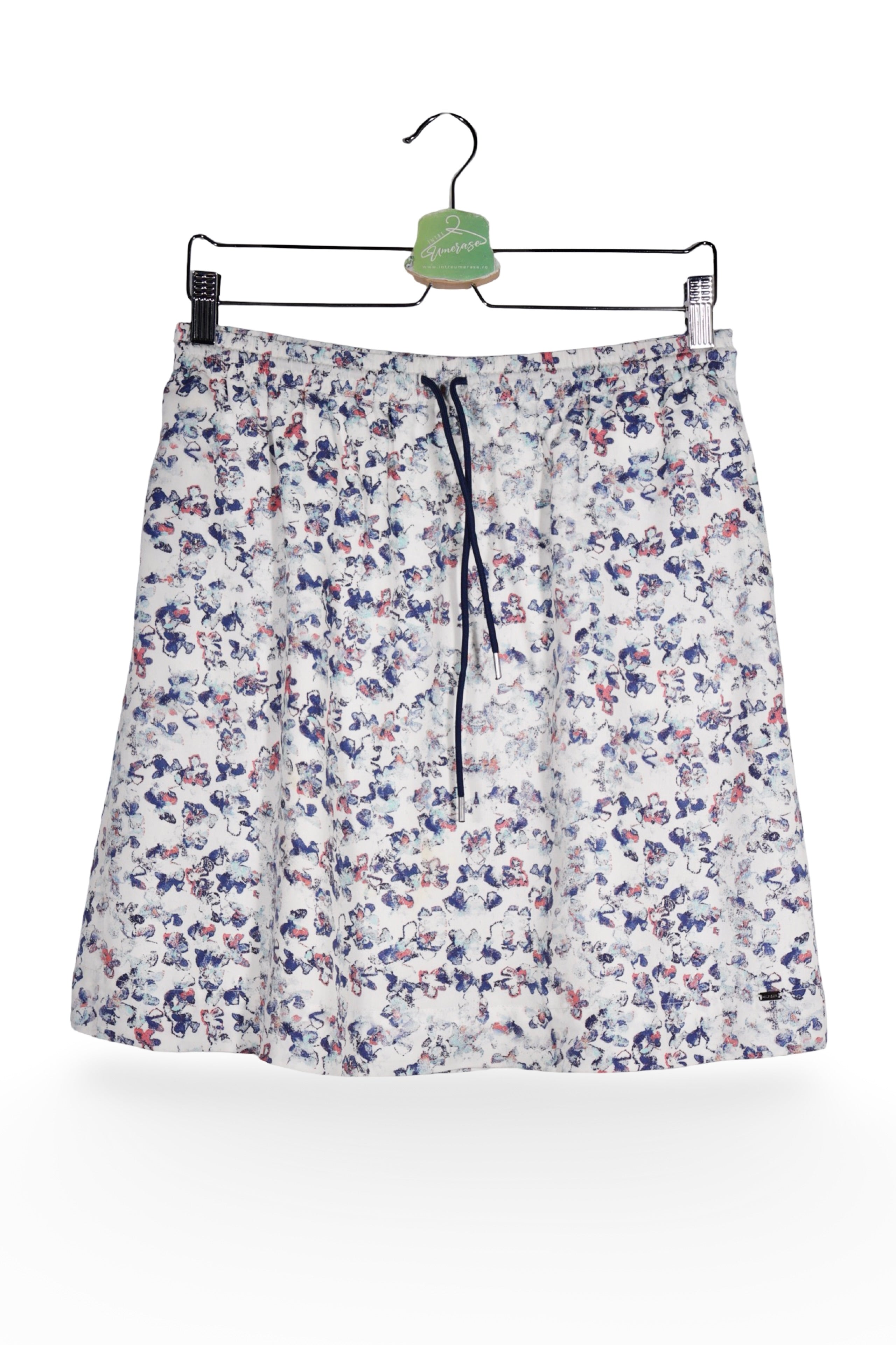 Fustă - Tommy Hilfiger albă cu imprimeu floral abstract – M – Femei - fata