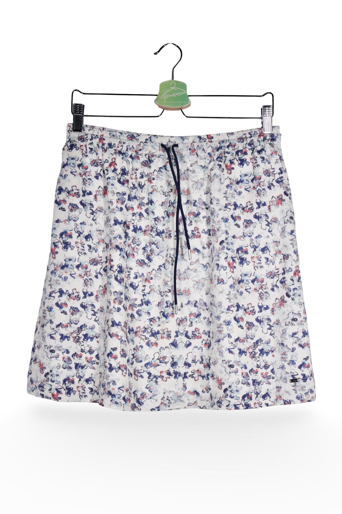 Fustă - Tommy Hilfiger albă cu imprimeu floral abstract – M – Femei - fata