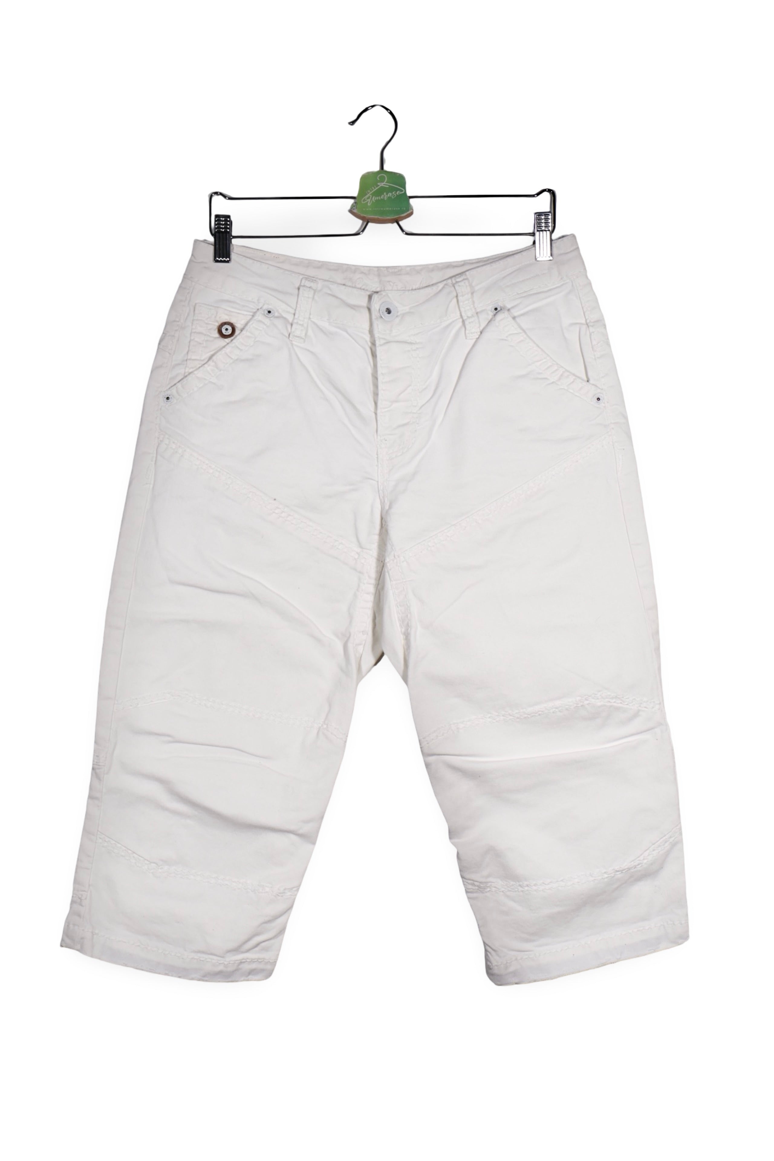 Pantaloni 2/3 - Camp David alb din bumbac cu croiala relaxata – M – Bărbați - fata