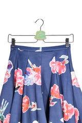 Fustă - Superdry bleumarin cu imprimeu floral, plisata – XS – Femei - detaliu