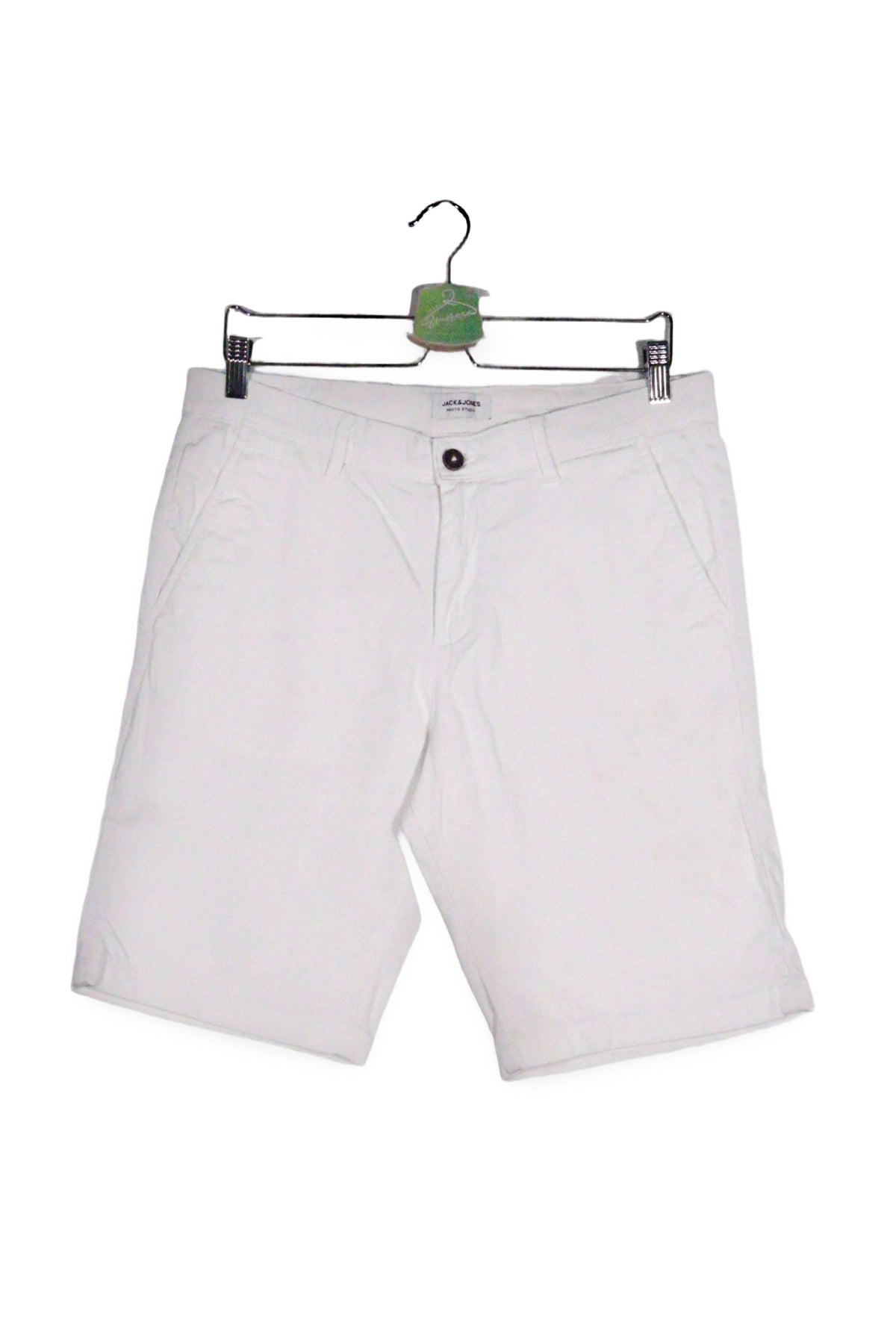 Pantaloni scurți - Jack&Jones albi din bumbac cu croială relaxată – M – Bărbați - fata