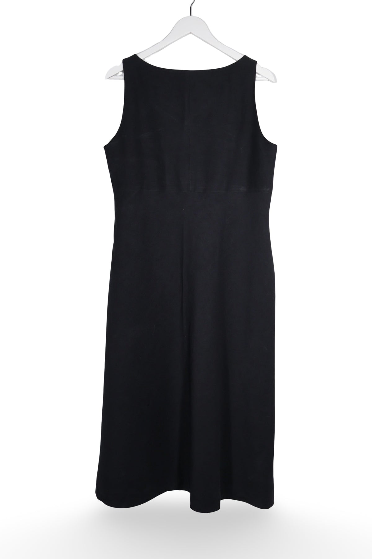 Rochie - Lands' End neagră cu croială simplă și decolteu în V – L – Femei - spate