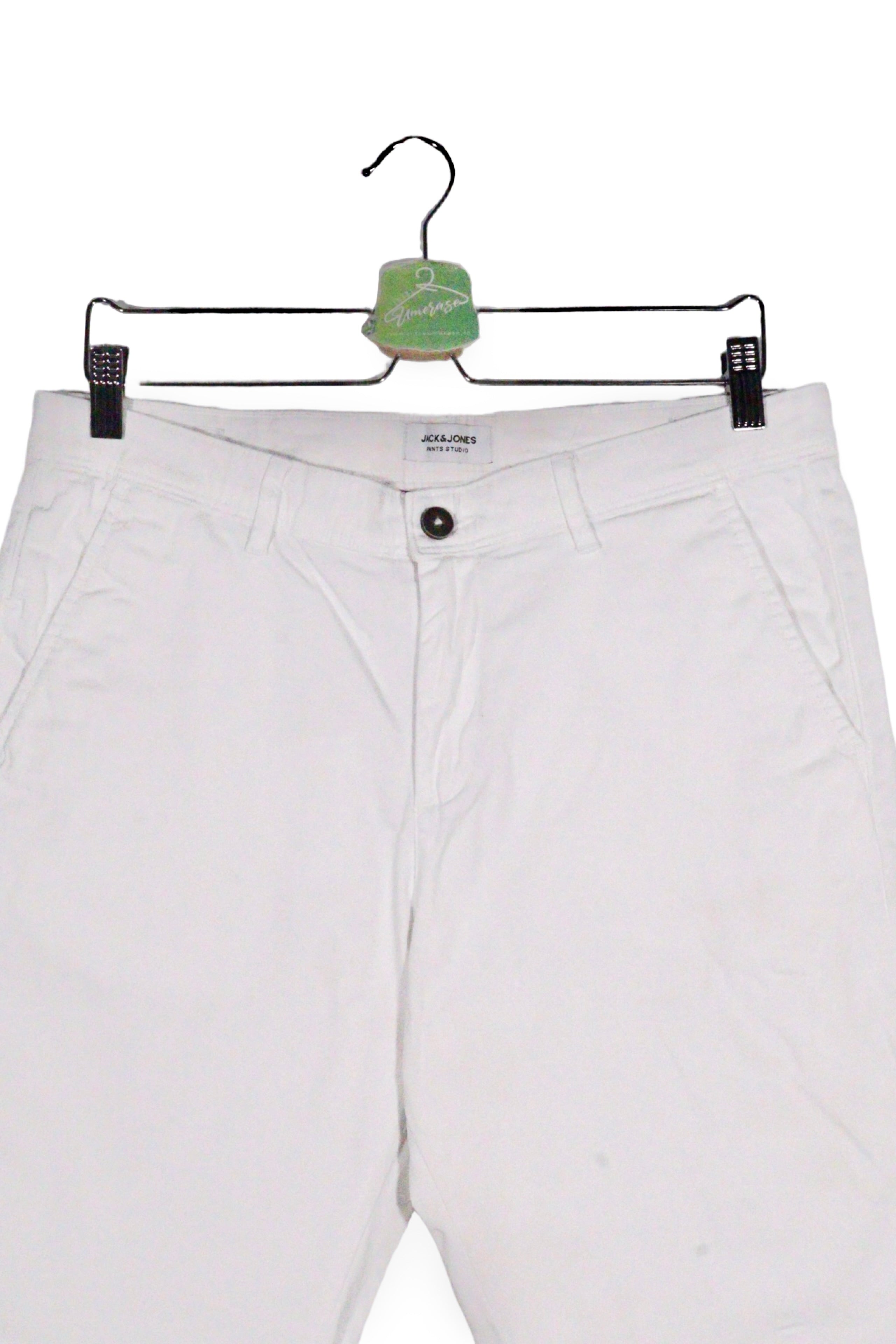 Pantaloni scurți - Jack&Jones albi din bumbac cu croială relaxată – M – Bărbați - spate