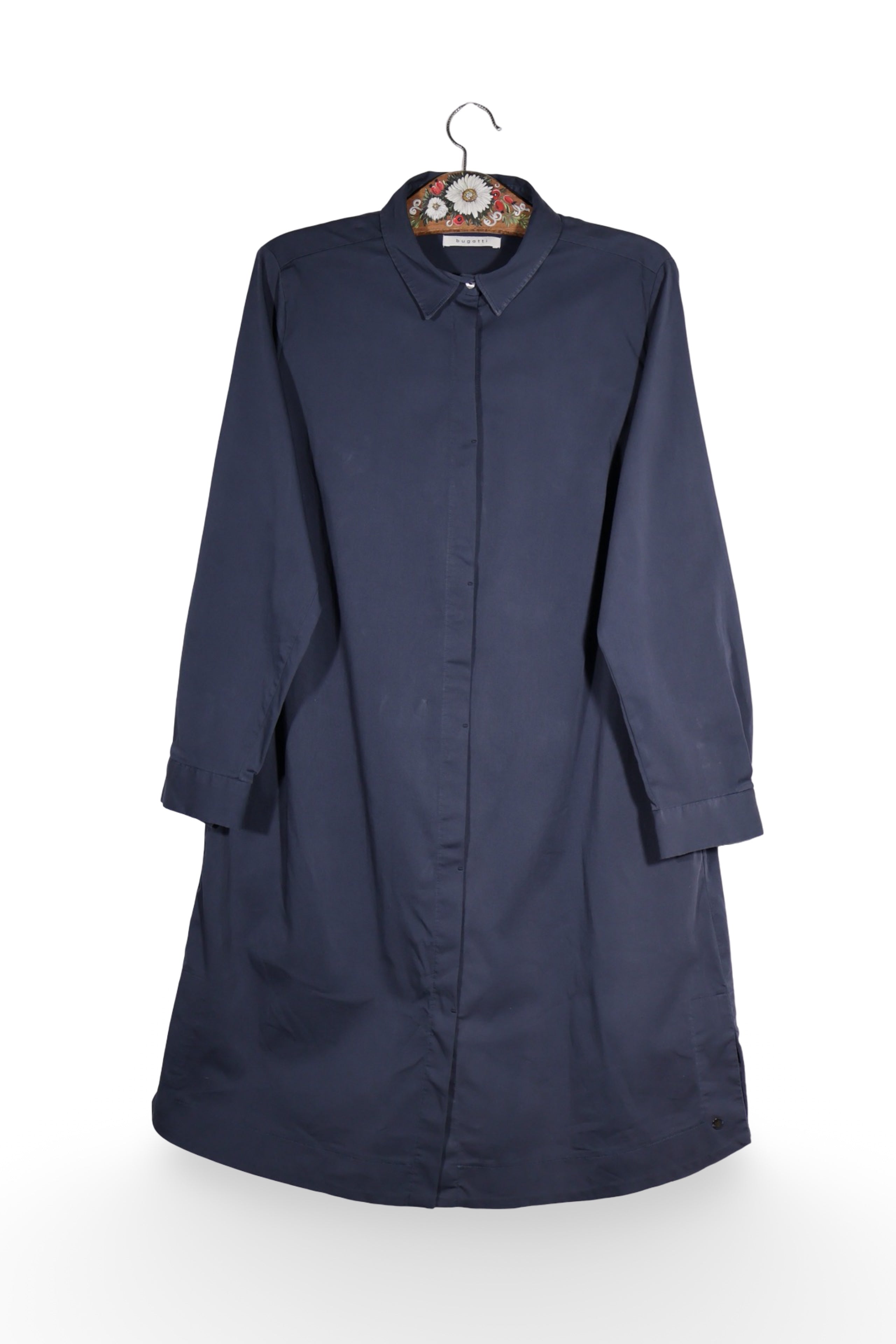 Rochie - Bugatti cu croiala dreapta, buzunare si guler clasic – L – Femei - fata