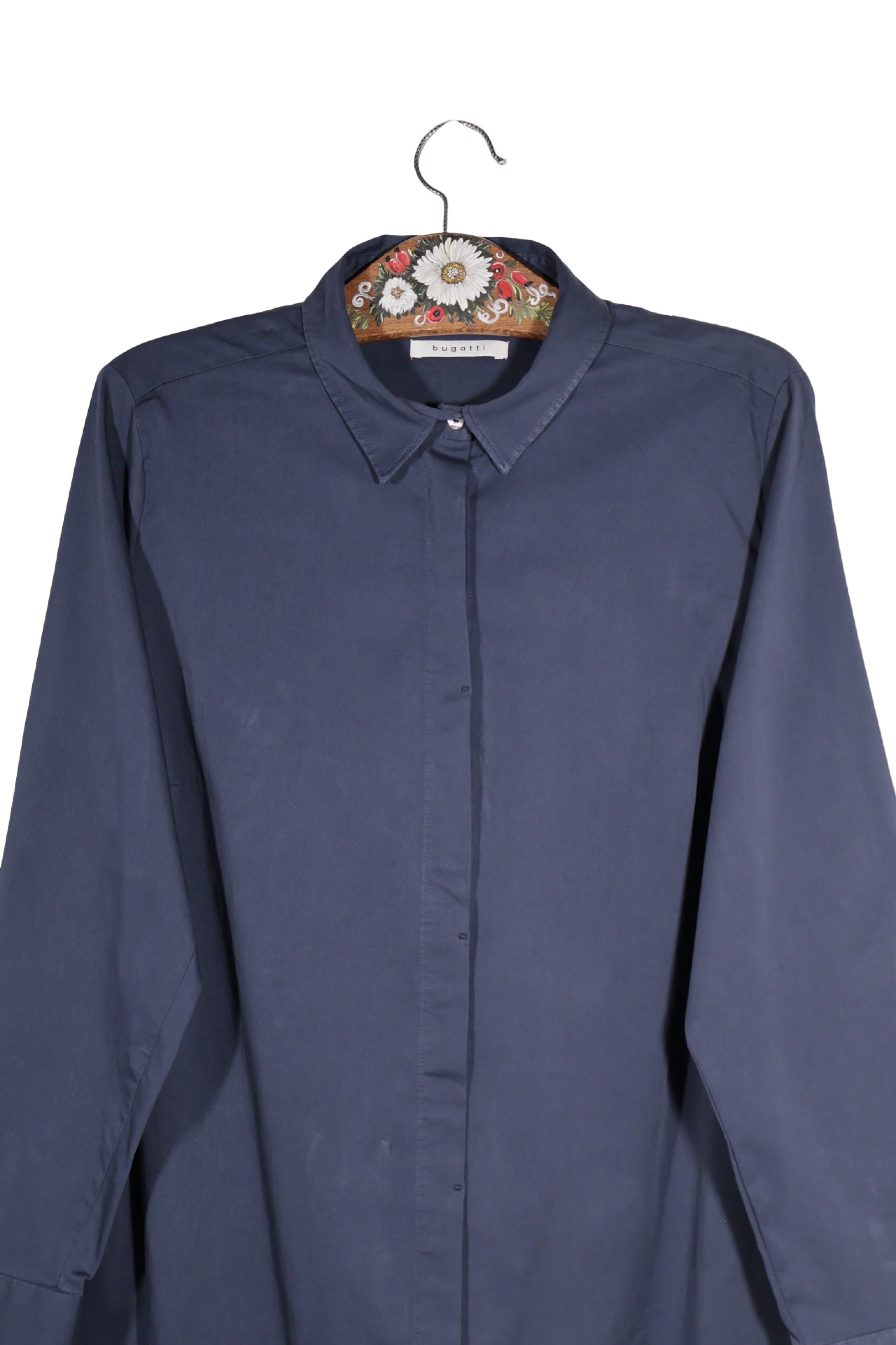 Rochie - Bugatti cu croiala dreapta, buzunare si guler clasic – L – Femei - detaliu