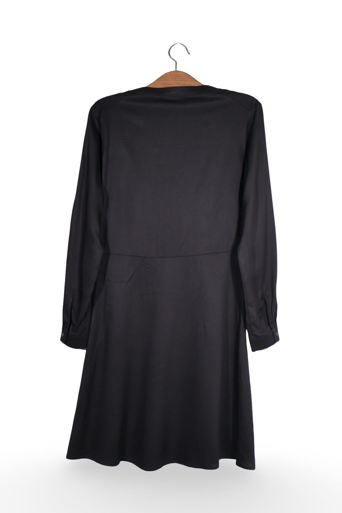 Rochie - Premium neagră din liocel cu linie fluidă – S – Femei - spate