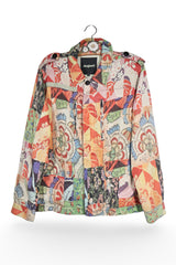 Jachetă - Desigual multicolor cu imprimeu floral si croiala lejera – XL – Femei - fata