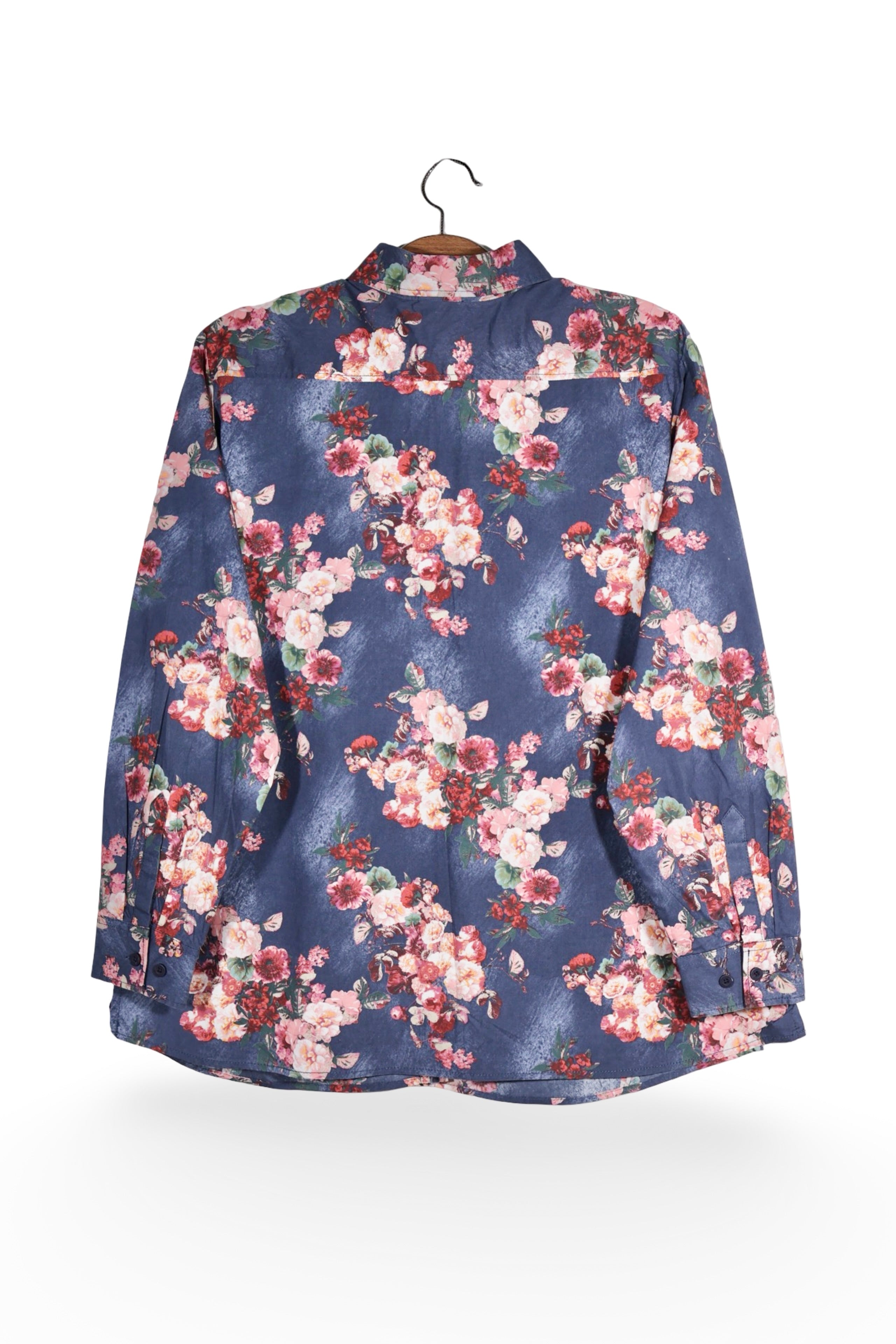 Cămașă - walbusch bleumarin cu imprimeu floral, croială lejeră – 3XL – Femei - spate