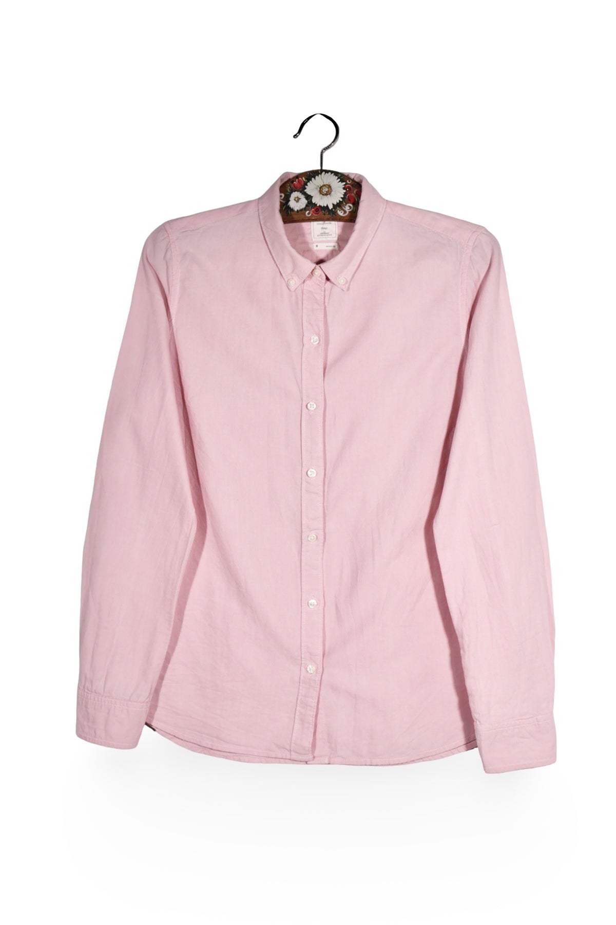 Cămașă - GAP roz pal din bumbac cu croială simplă – M – Femei - fata