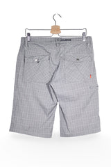 Pantaloni scurți - Vaude gri deschis cu carouri fine, croială funcțională – S – Femei - spate