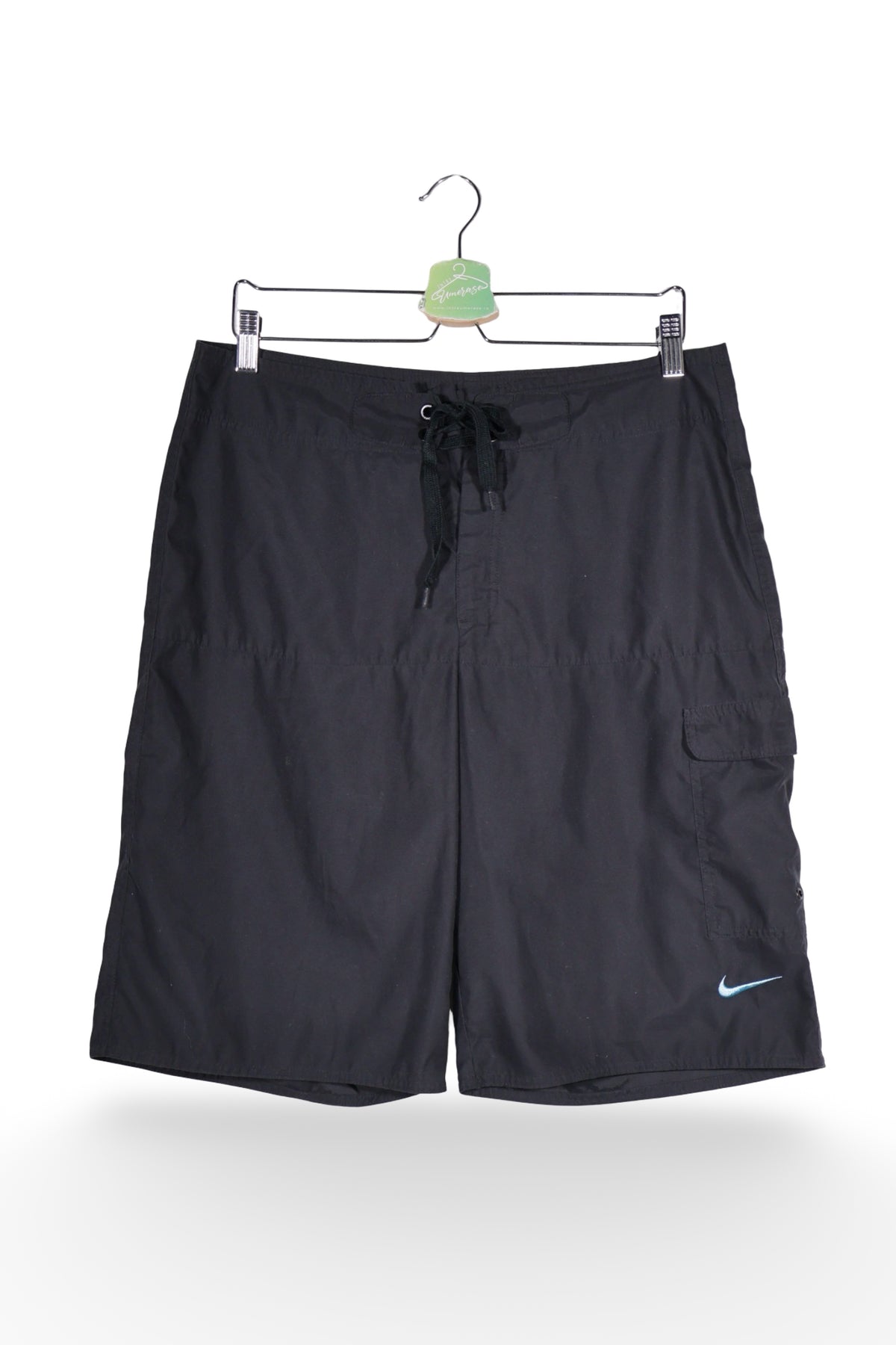 Pantaloni scurți - NIKE negri din poliester cu croială relaxată – M – Bărbați - fata