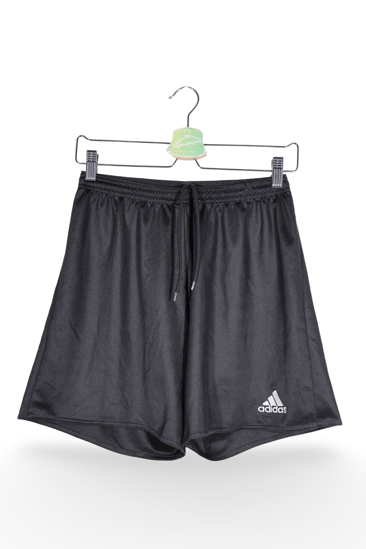 Pantaloni scurți - Adidas negre din material tehnic cu croiala lejera – M – Bărbați - fata