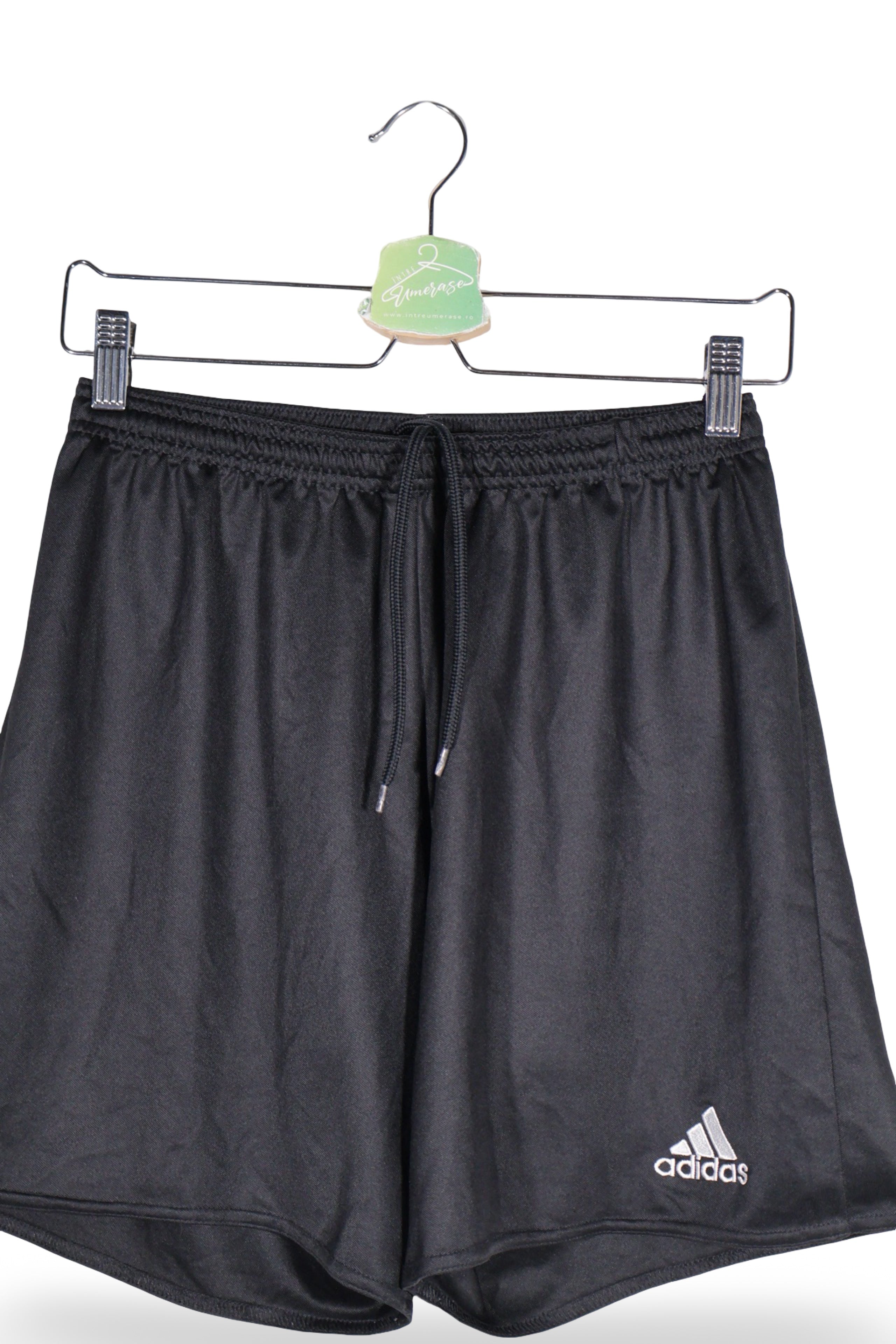 Pantaloni scurți - Adidas negre din material tehnic cu croiala lejera – M – Bărbați - detaliu