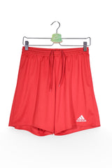 Pantaloni scurți - Adidas roșii din material sport cu talie elastică – M – Femei - fata