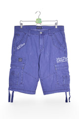 Pantaloni scurți - Camp David albastru-violet din bumbac cu buzunare cargo – L – Bărbați - fata