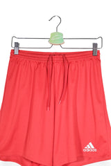 Pantaloni scurți - Adidas roșii din material sport cu talie elastică – M – Femei - detaliu