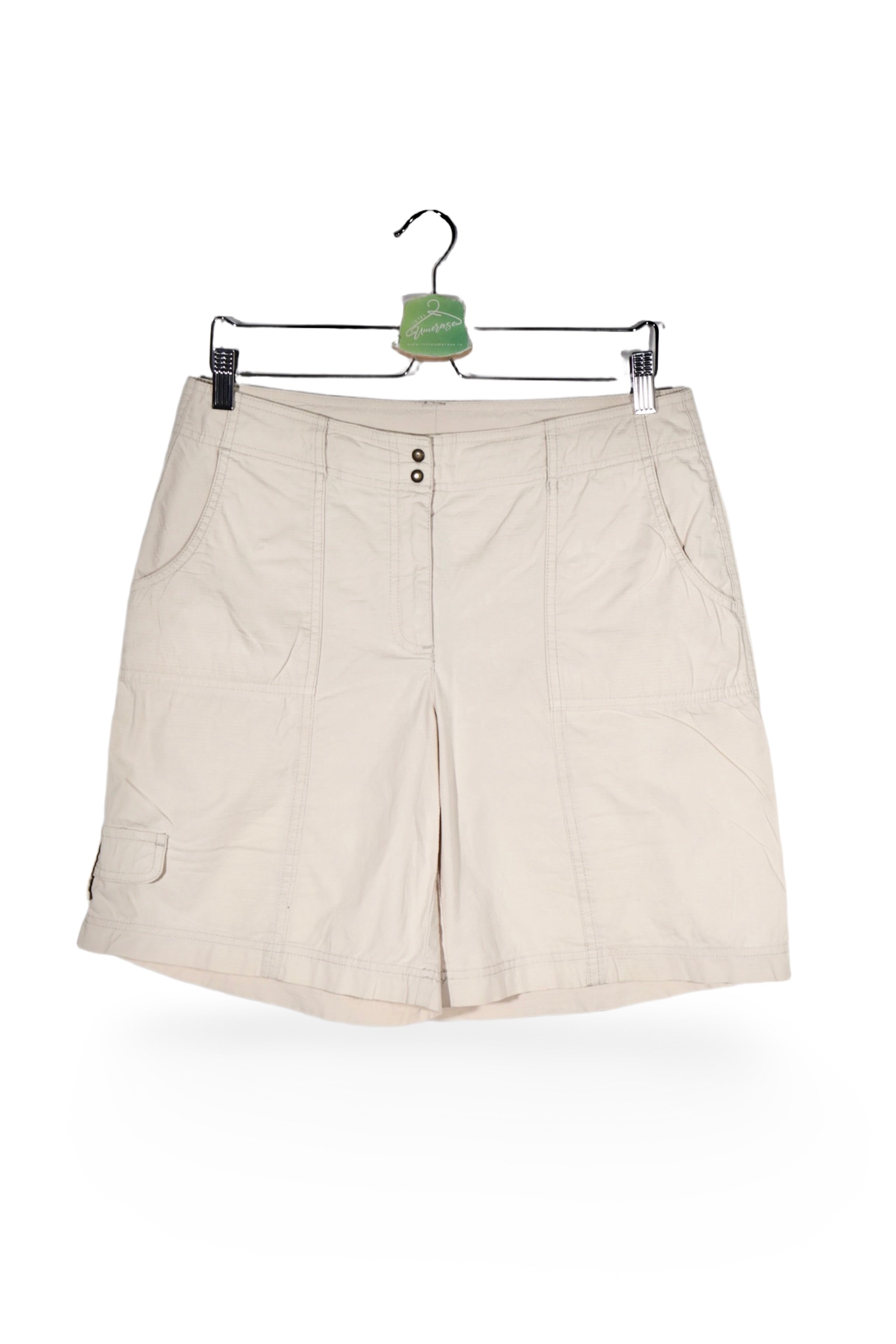 Pantaloni scurți - Bogner bej din bumbac cu croială relaxată – L – Femei - fata