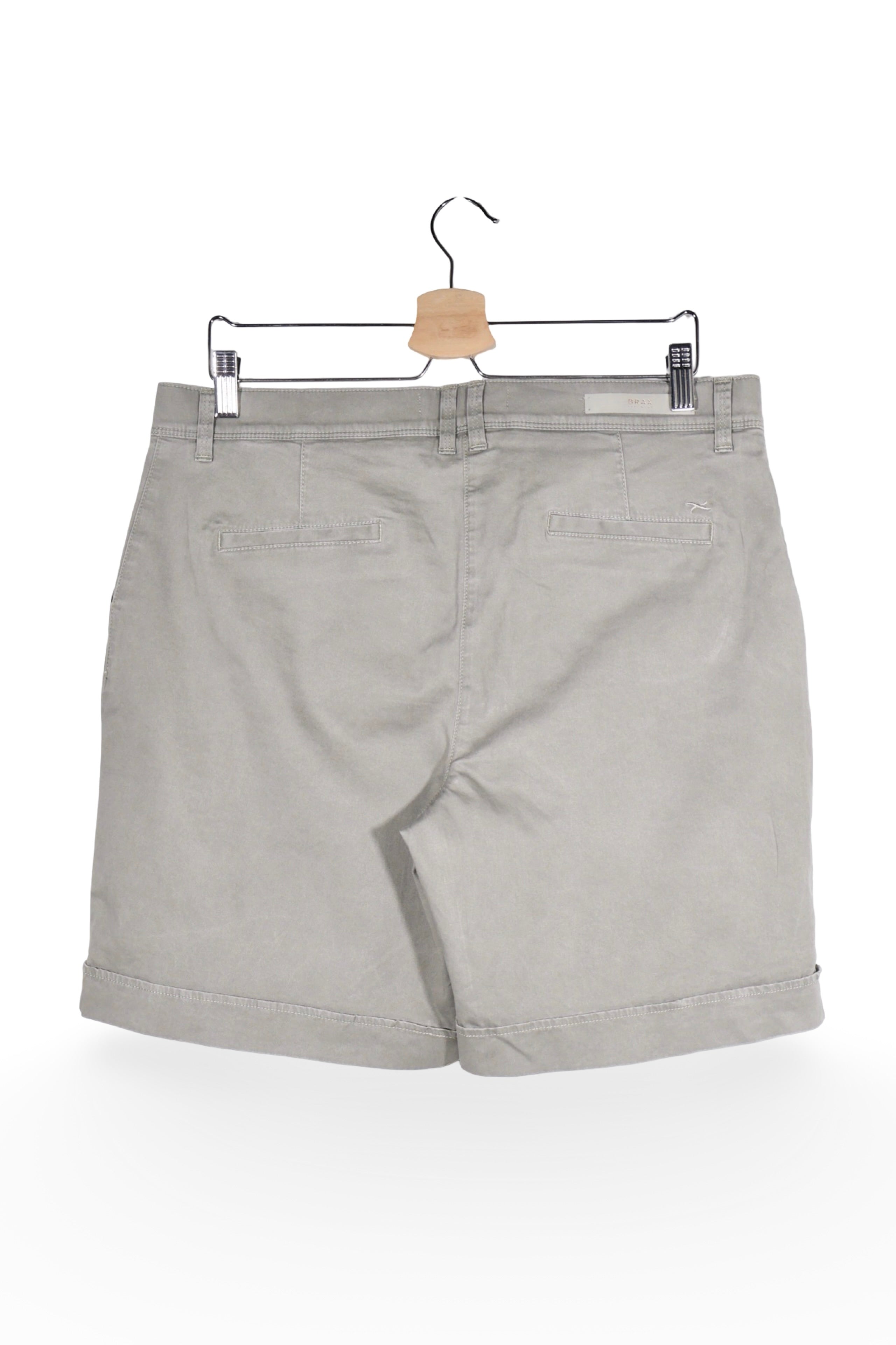 Pantaloni scurți - BRAX gri deschis din bumbac cu croială lejeră – XL – Femei - spate