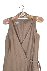Rochie - Premium rochie petrecută maro taupe, cu falduri fluide – S – Femei - detaliu