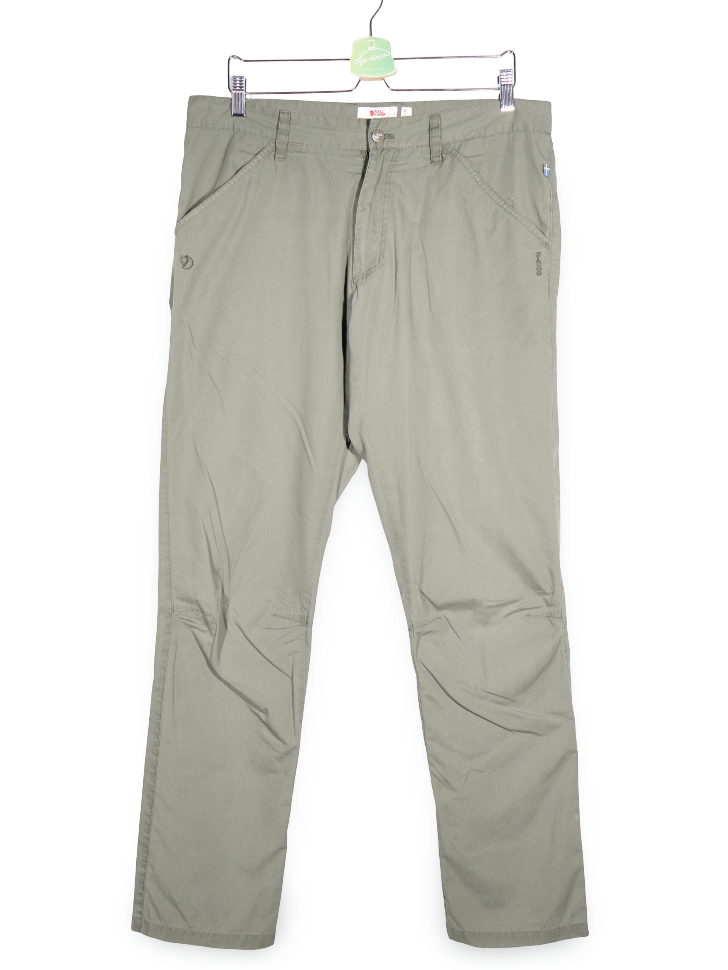 Pantaloni FJÄLLRÄVEN verde-oliv mărime L vedere din față second-hand premium
