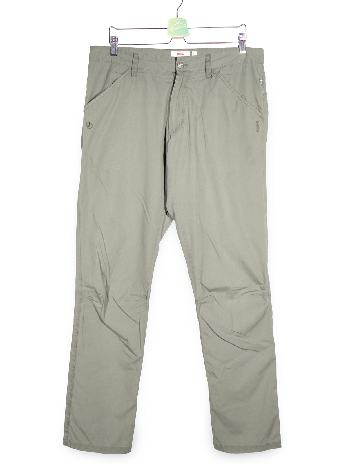 Pantaloni FJÄLLRÄVEN verde-oliv mărime L vedere din față second-hand premium