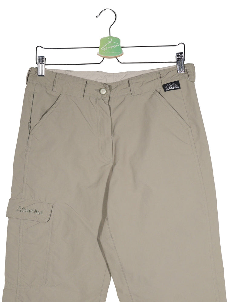 Pantaloni Schöffel bej mărime L detaliu material și croială second-hand premium