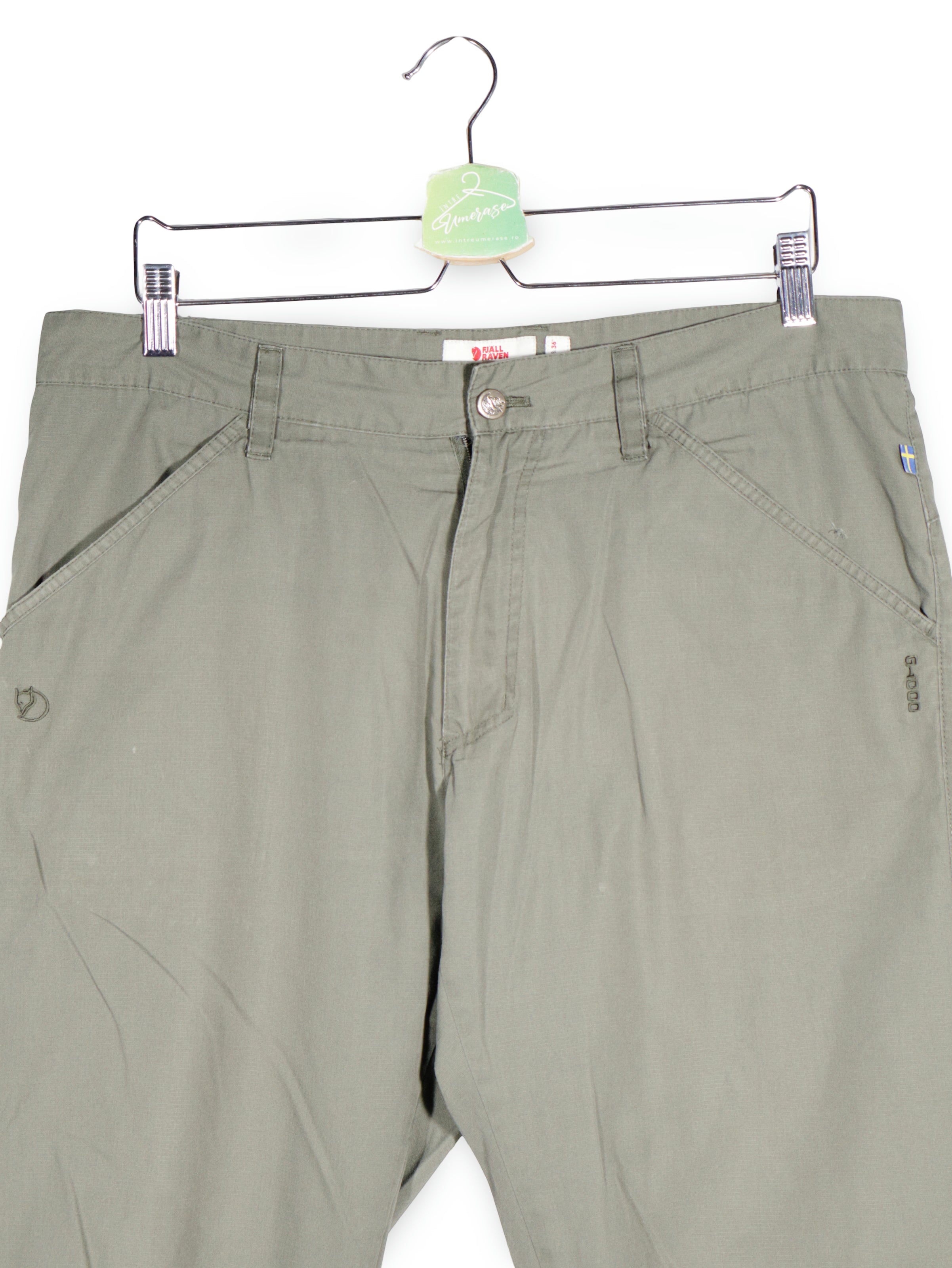Pantaloni FJÄLLRÄVEN verde-oliv mărime L detaliu material și croială second-hand premium