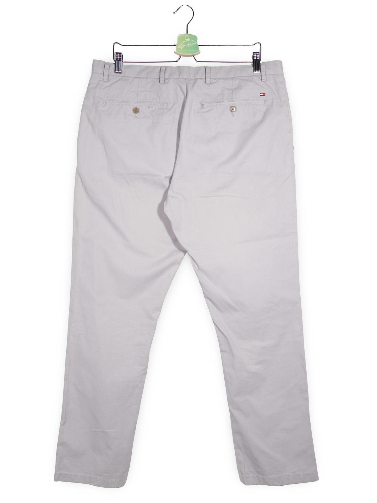 Pantaloni Tommy Hilfiger gri deschis mărime L vedere din spate second-hand premium