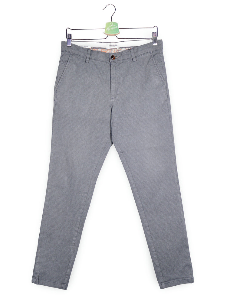 Pantaloni JACK&JONES gri mărime M vedere din față second-hand premium