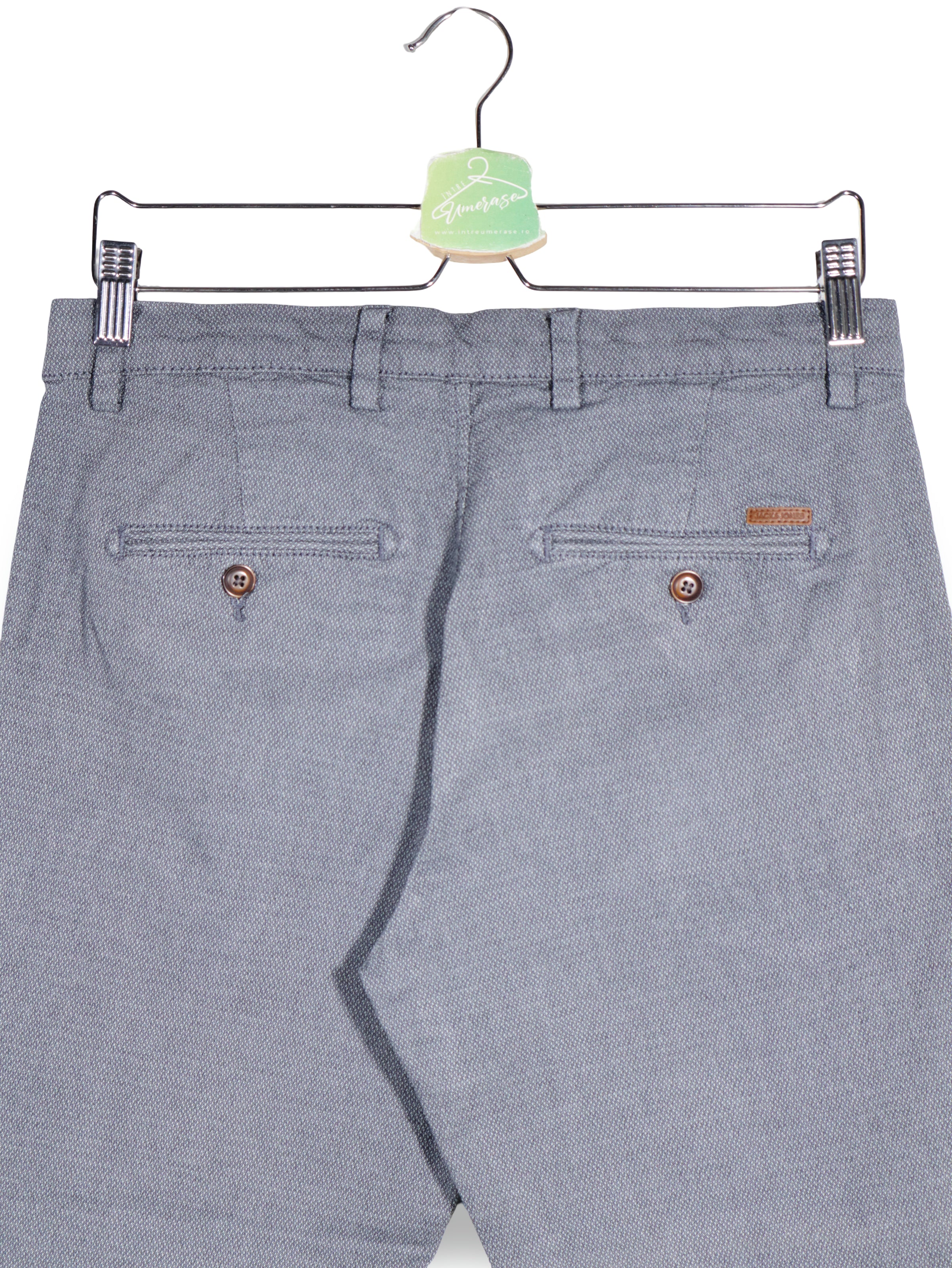 Pantaloni JACK&JONES gri mărime M detaliu material și croială second-hand premium