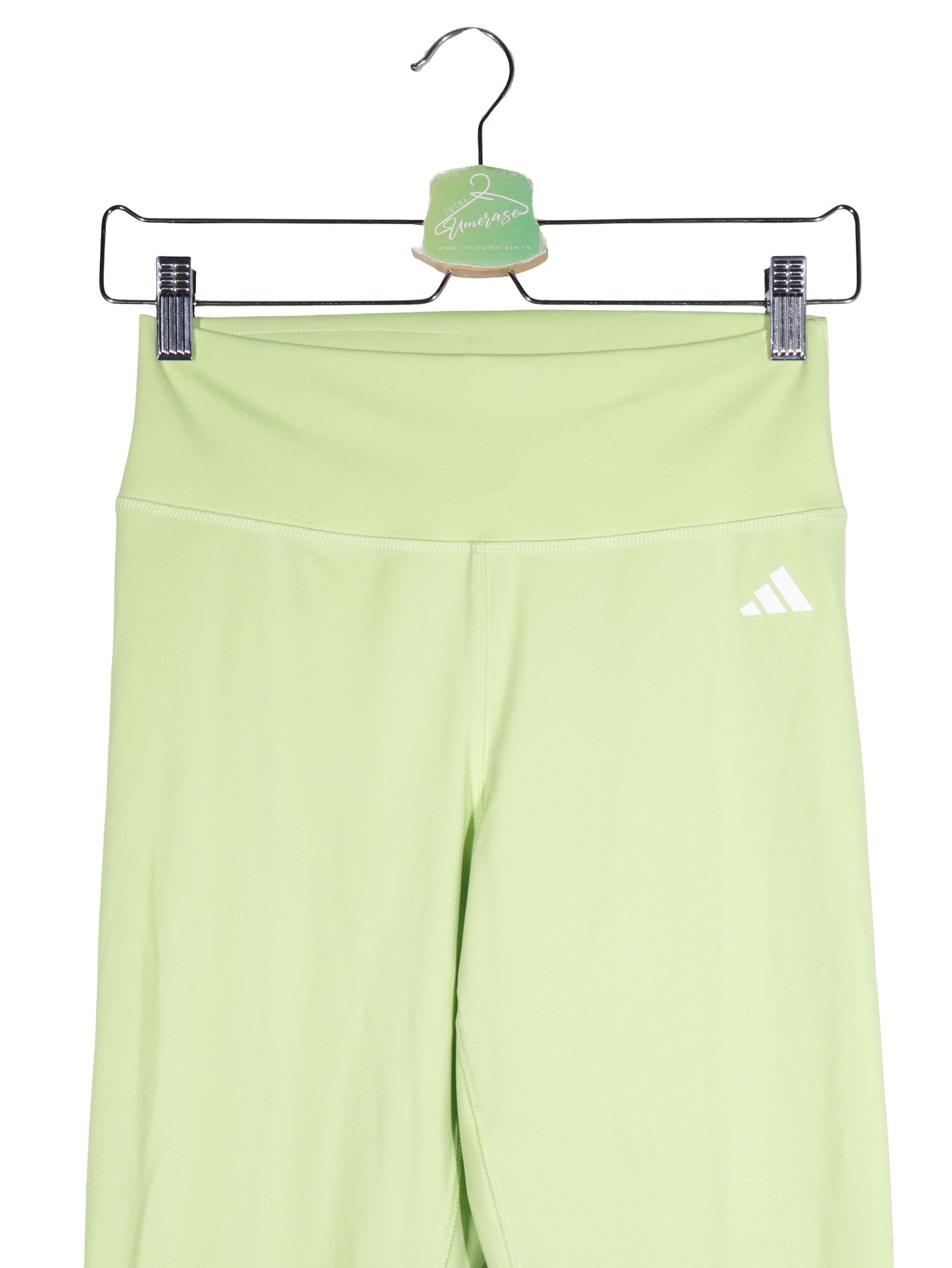 Colanti adidas verde deschis mărime M detaliu material și croială second-hand premium