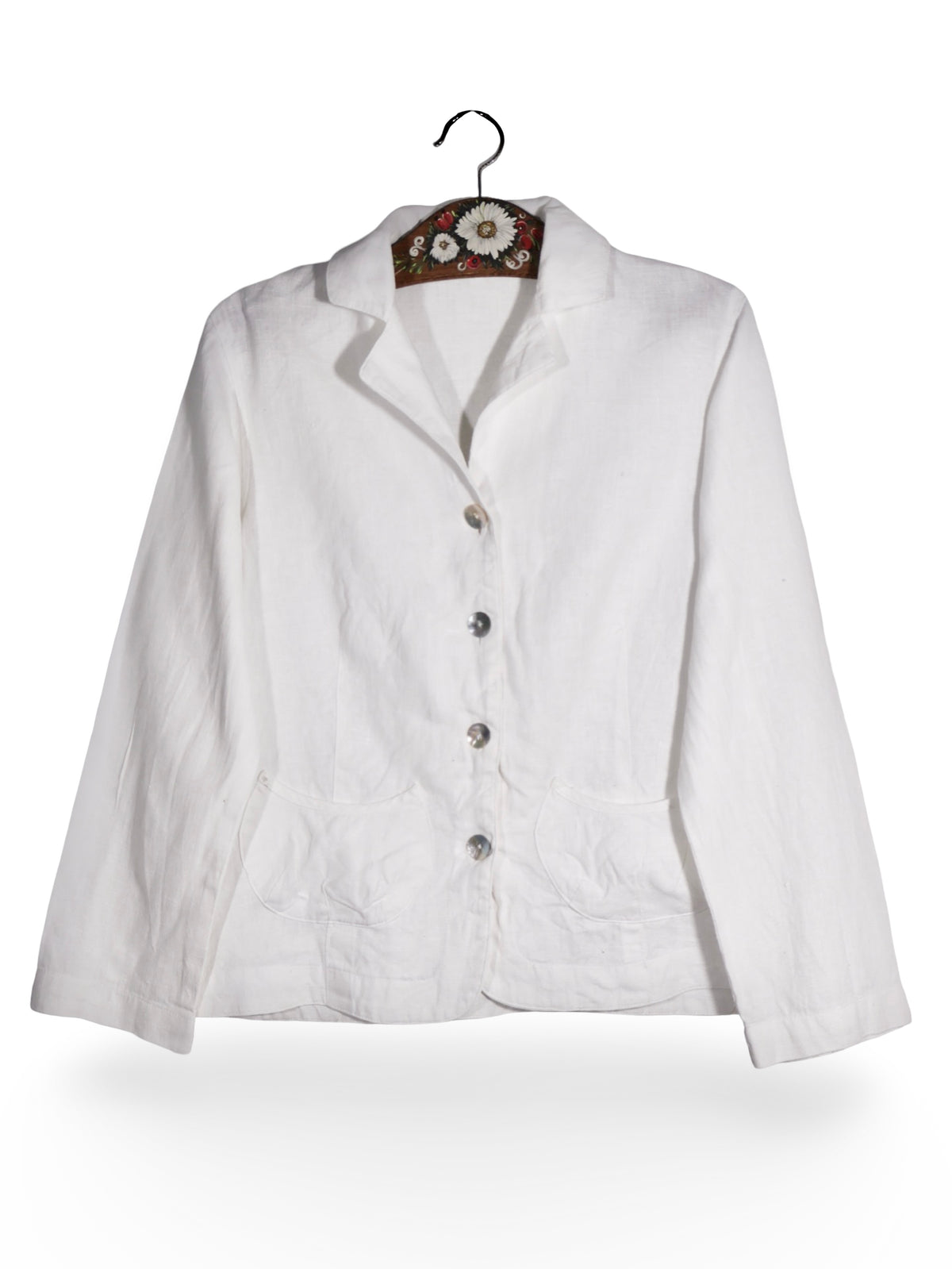Sacou Premium alb din in – M – Femei - imagine 1