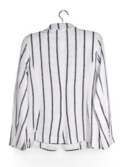 Sacou Premium alb cu dungi negre – M – Femei - imagine 3