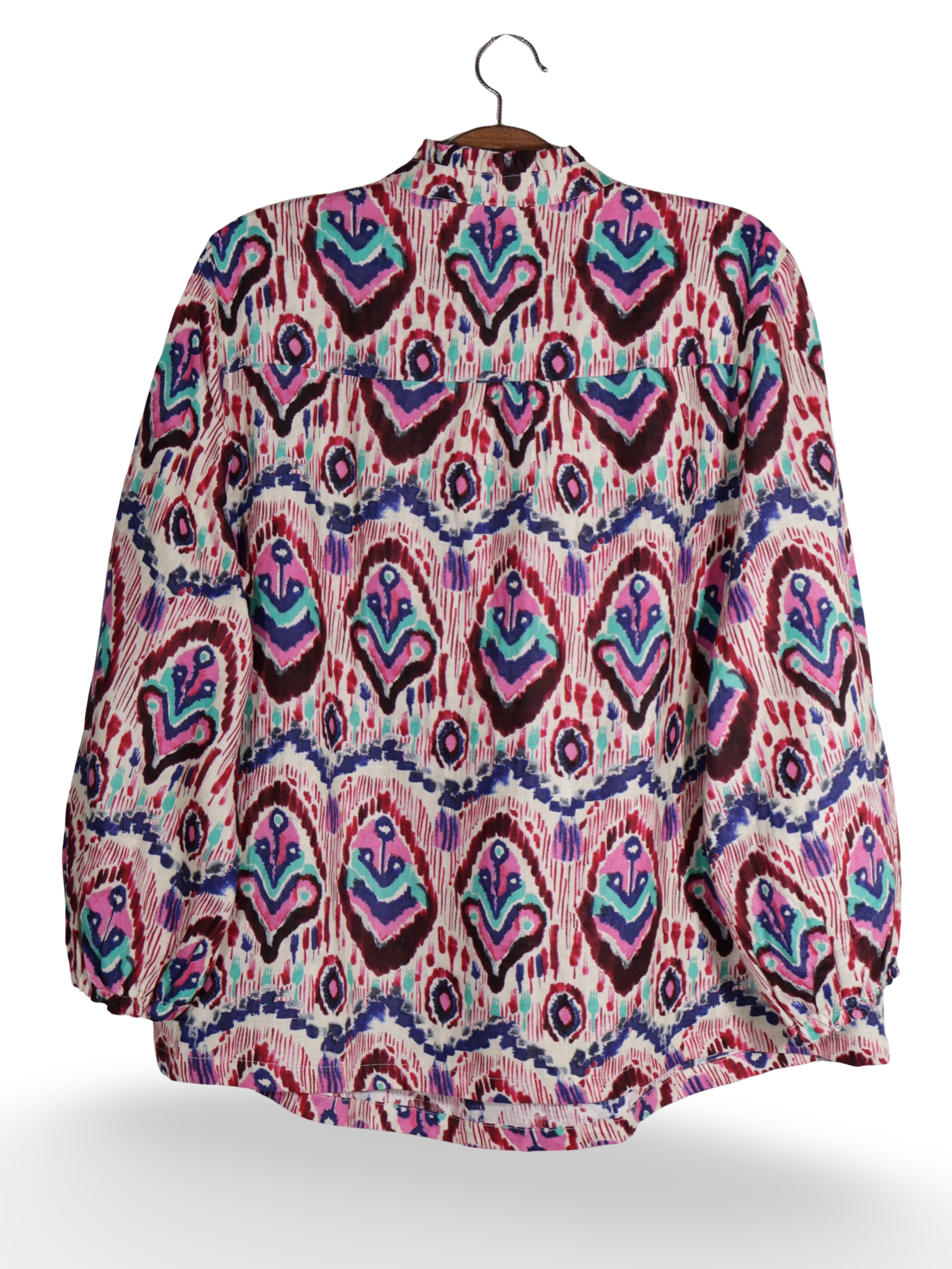 Cămașă Oui din in cu imprimeu multicolor – XL – Femei - imagine 3