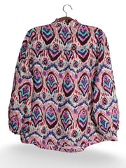 Cămașă Oui din in cu imprimeu multicolor – XL – Femei - imagine 3