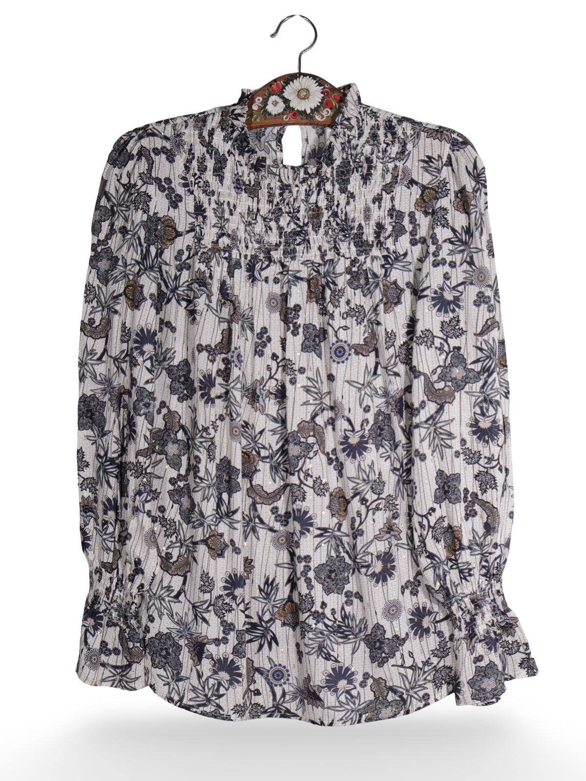Cămașă Premium cu imprimeu floral delicat – XS – Femei - imagine 1