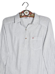 Cămașă Hollister alb-gri in dungi fine – XS – Femei - imagine 2