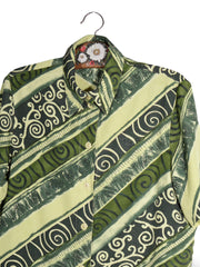 Cămașă Vintage verde cu imprimeu grafic – M – Femei - imagine 2