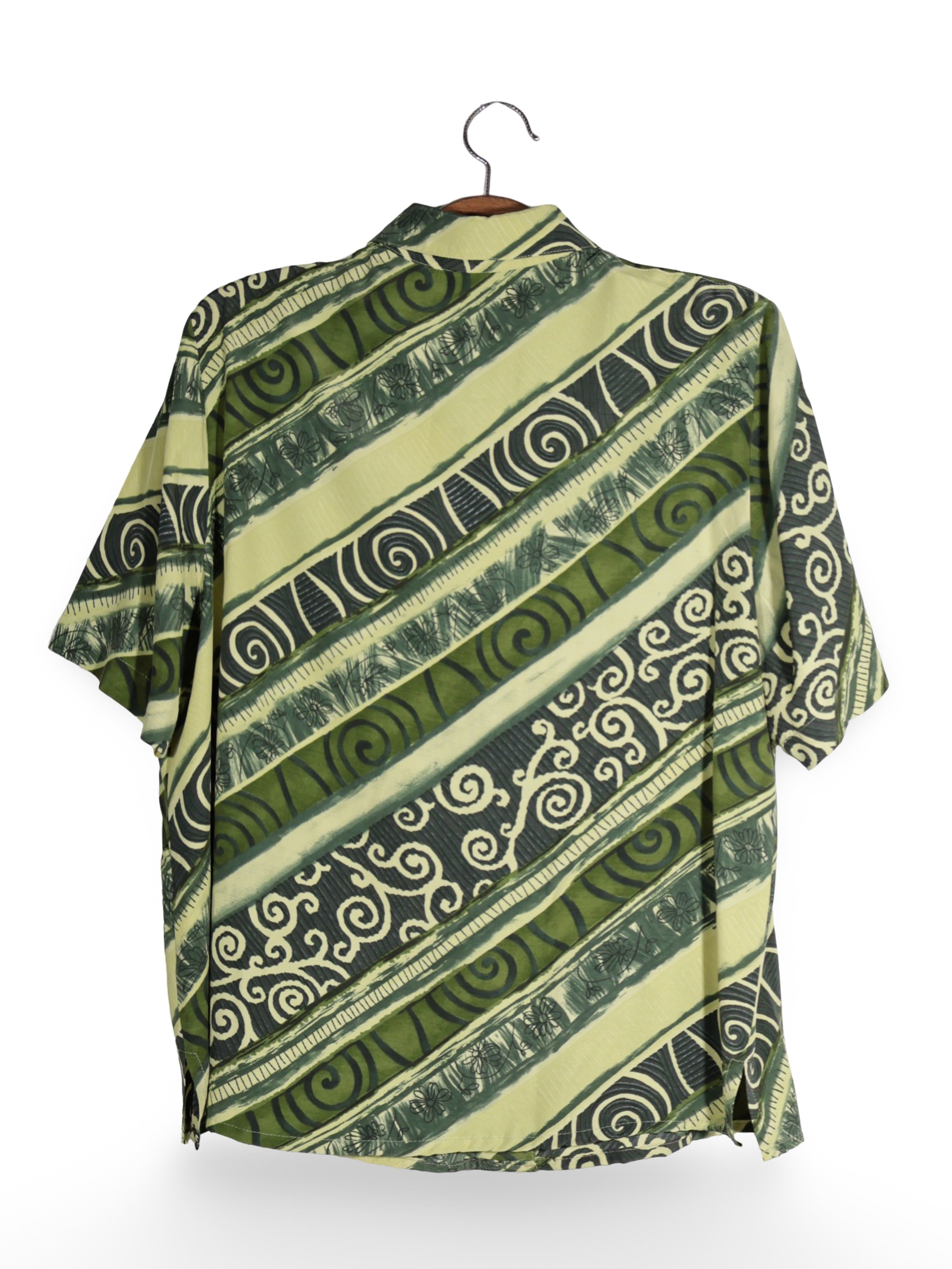 Cămașă Vintage verde cu imprimeu grafic – M – Femei - imagine 3