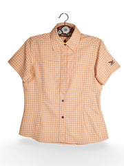 Cămașă SALEWA portocaliu pastel cu carouri – L – Femei - imagine 1