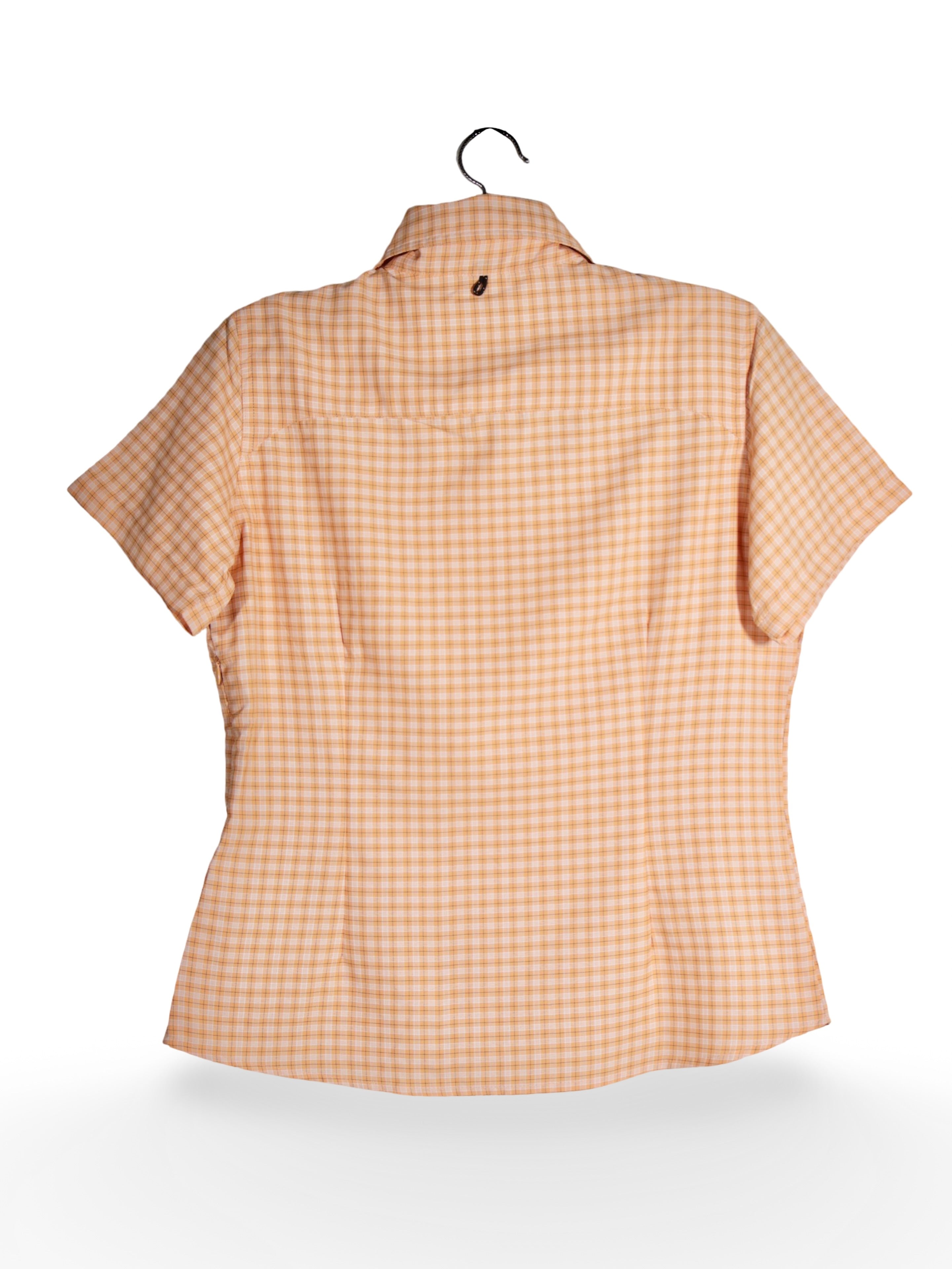 Cămașă SALEWA portocaliu pastel cu carouri – L – Femei - imagine 3