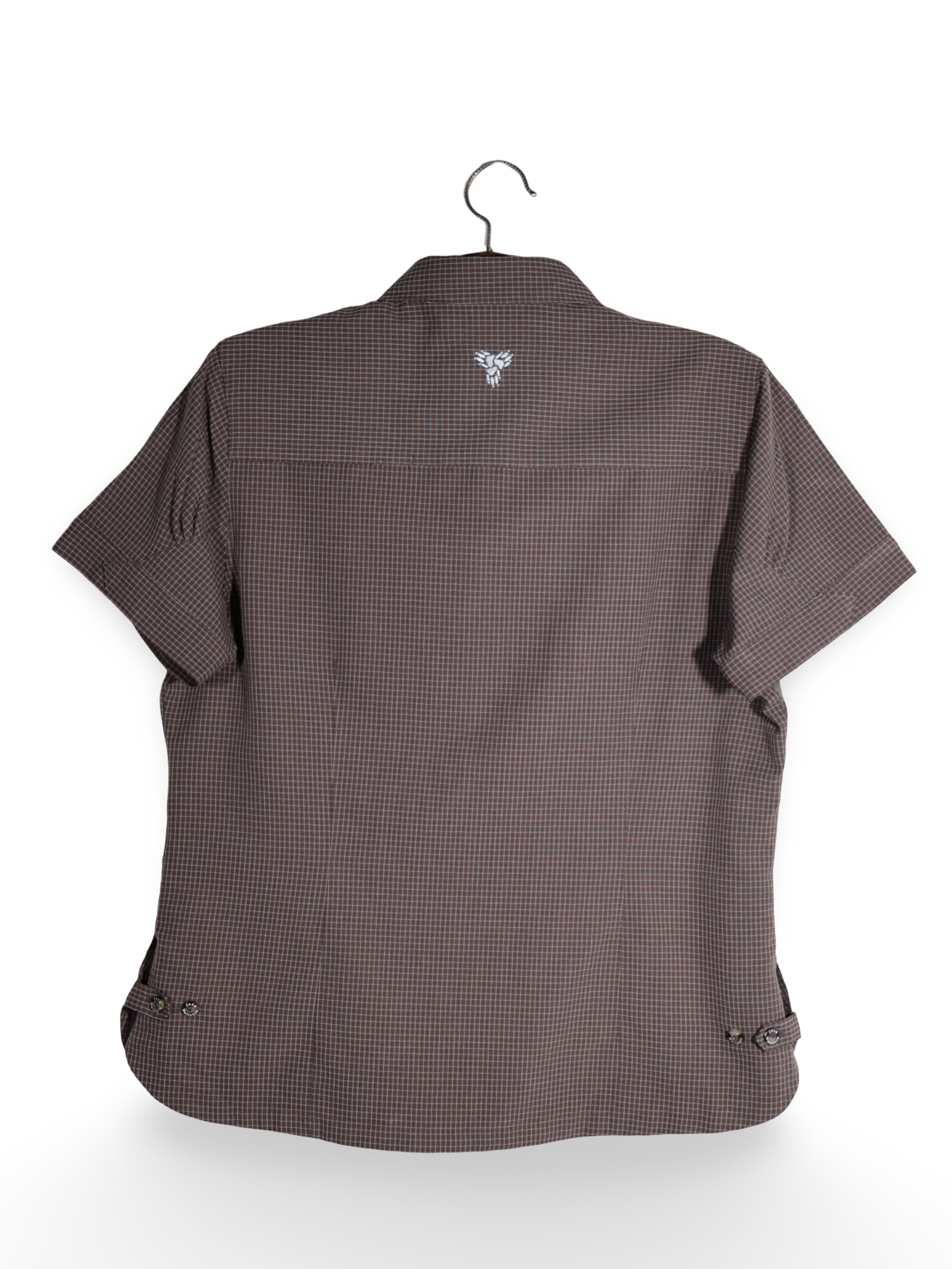 Cămașă Jack Wolfskin maro cu microcarouri fine – L – Femei - imagine 3