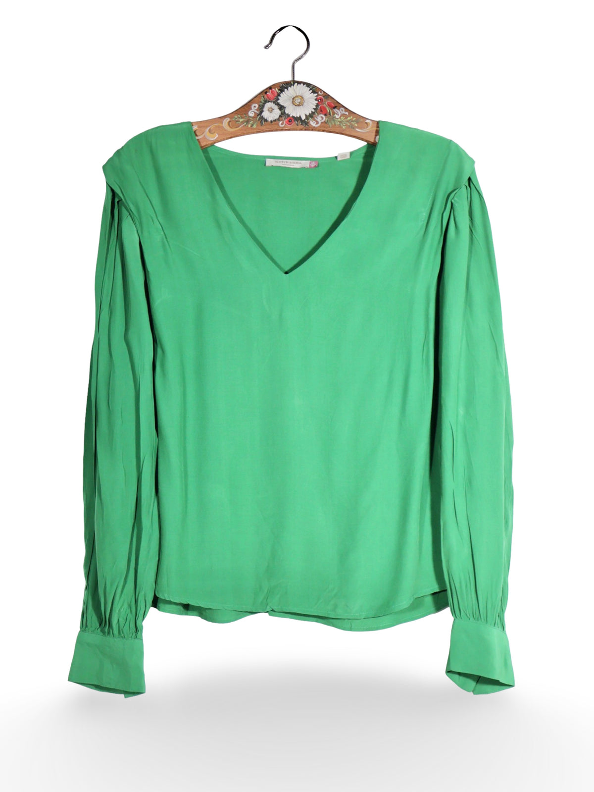 Bluză Scotch&Soda verde cu maneci bufante – M – Femei - imagine 1