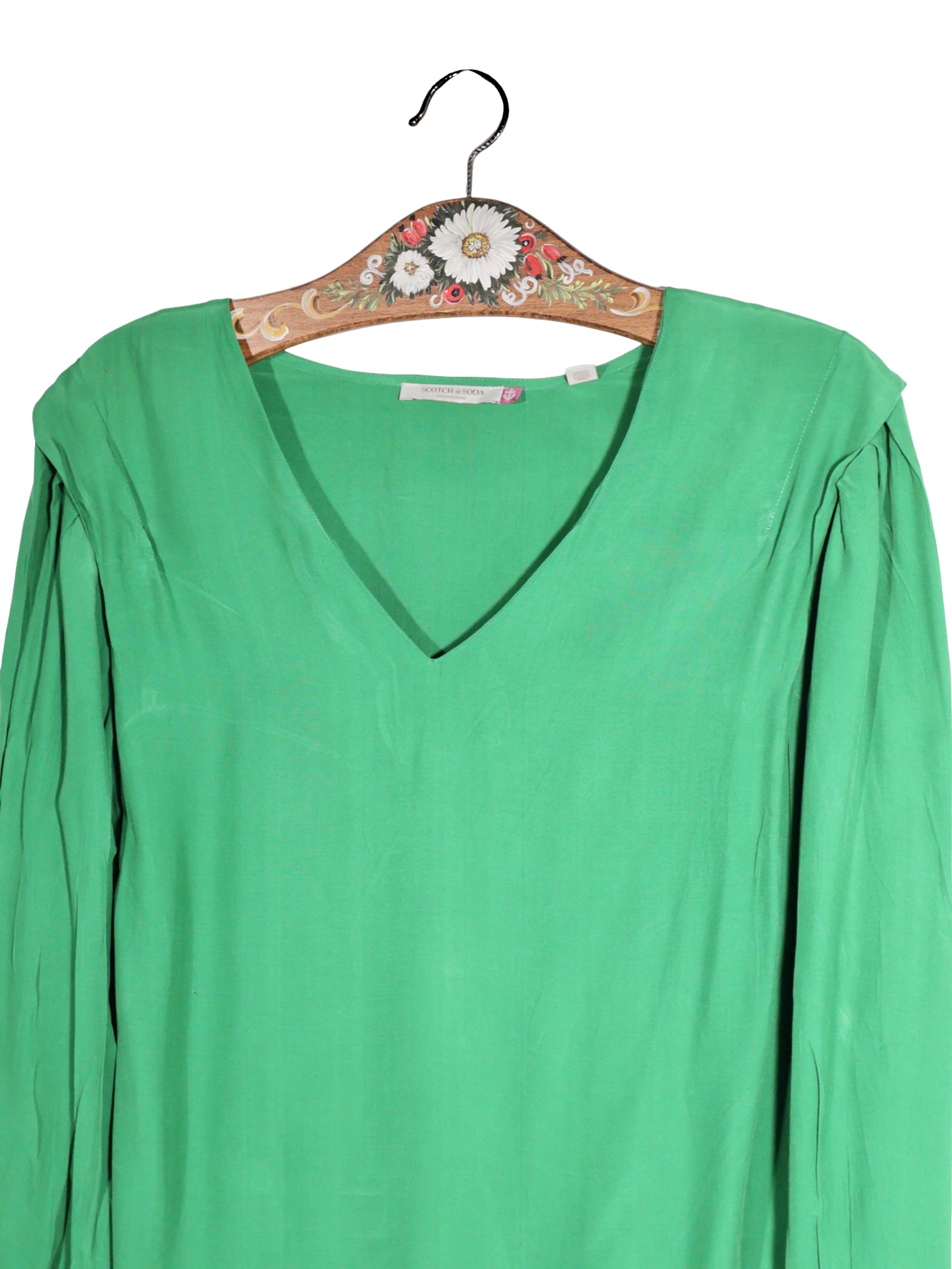 Bluză Scotch&Soda verde cu maneci bufante – M – Femei - imagine 2